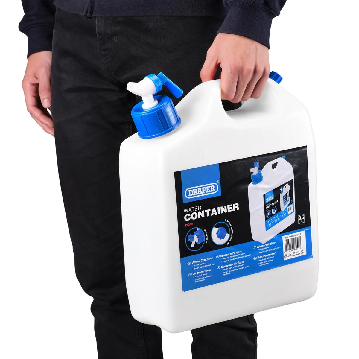 Draper Water Container with Tap 9.5L 23246 White Rose Tools