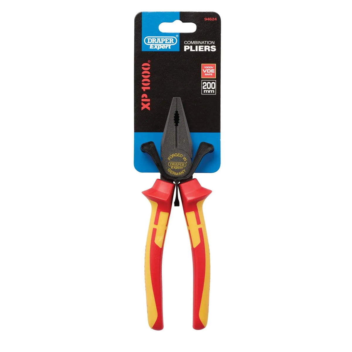 Draper XP1000 VDE Combination Pliers 200mm 94624 White Rose Tools