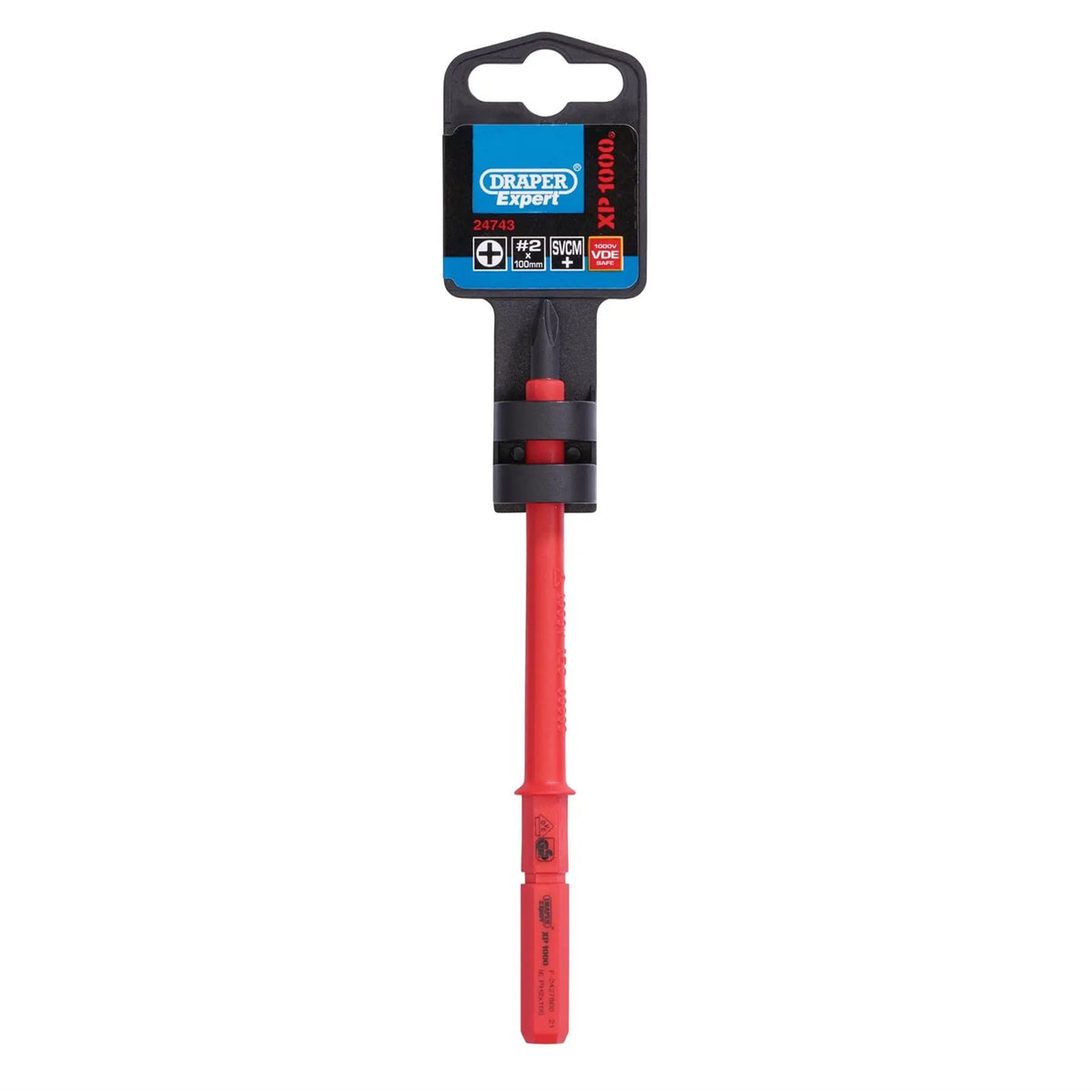 Draper XP1000 VDE Cross Slot Interchangeable Screwdriver Blade No.2 x 100mm 24743 White Rose Tools