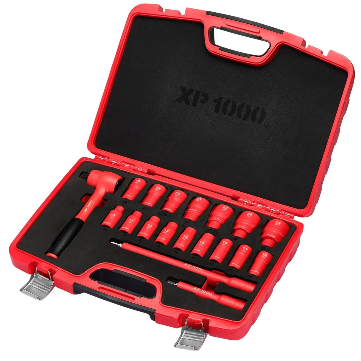 Draper XP1000 VDE Metric Socket Set 1/2" Sq. Dr. (19 Piece) 17671 White Rose Tools