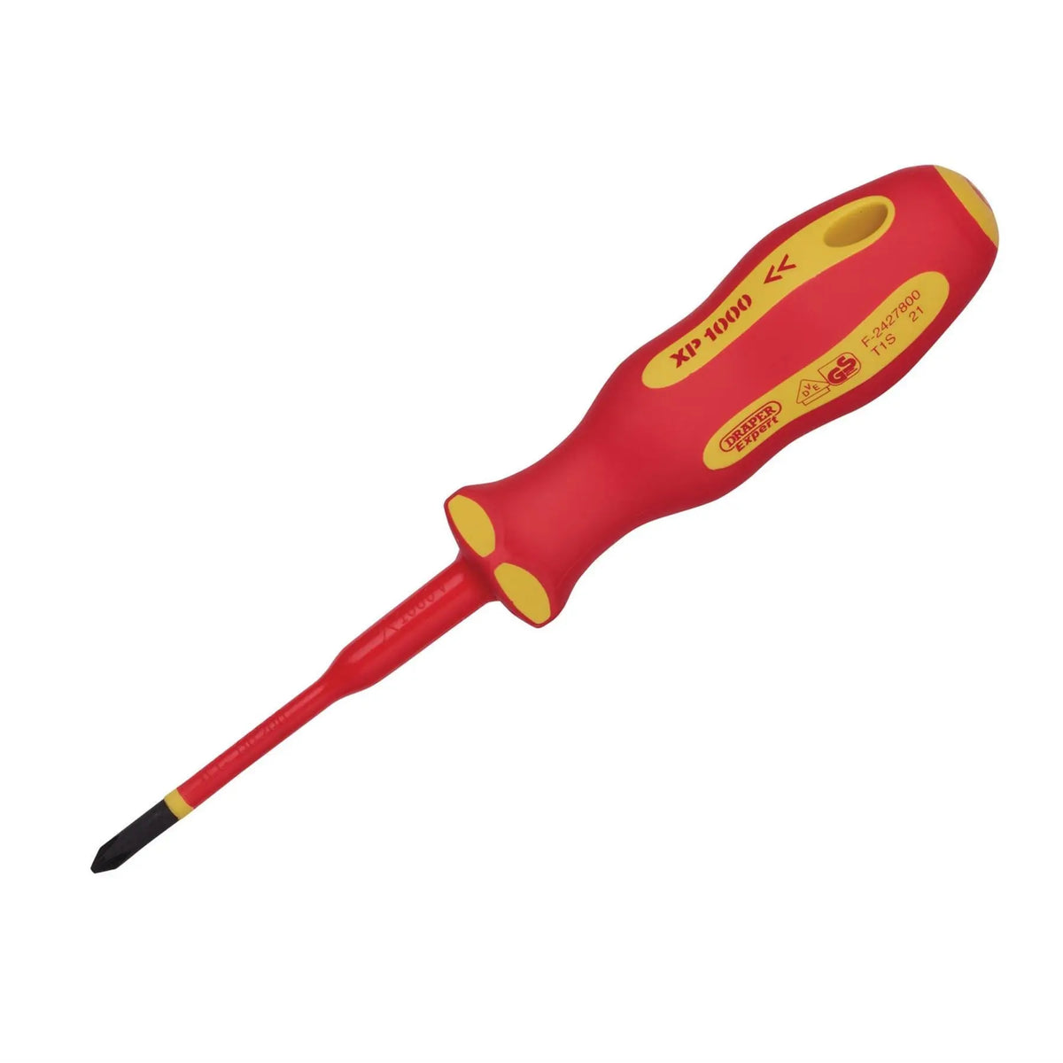Draper XP1000 VDE Slimline Cross Slot Screwdriver No.1 x 80mm 02163 White Rose Tools