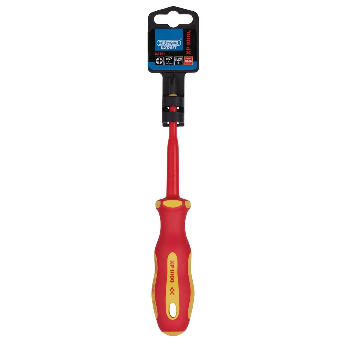 Draper XP1000 VDE Slimline Cross Slot Screwdriver No.2 x 100mm 02164 White Rose Tools