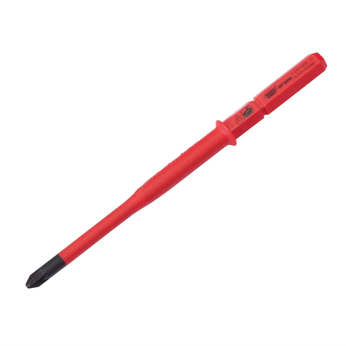 Draper XP1000 VDE Slimline PZ/SL Type Interchangeable Screwdriver Blade No.1 x 80mm 16419 White Rose Tools