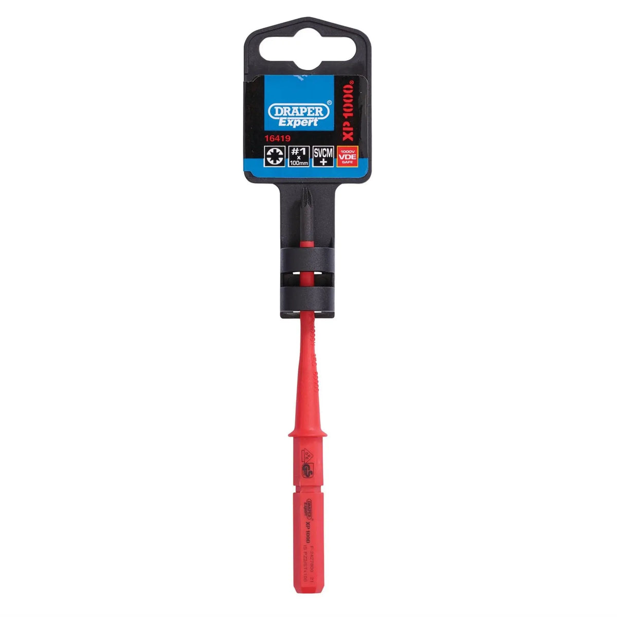 Draper XP1000 VDE Slimline PZ/SL Type Interchangeable Screwdriver Blade No.2 x 100mm 16420 White Rose Tools