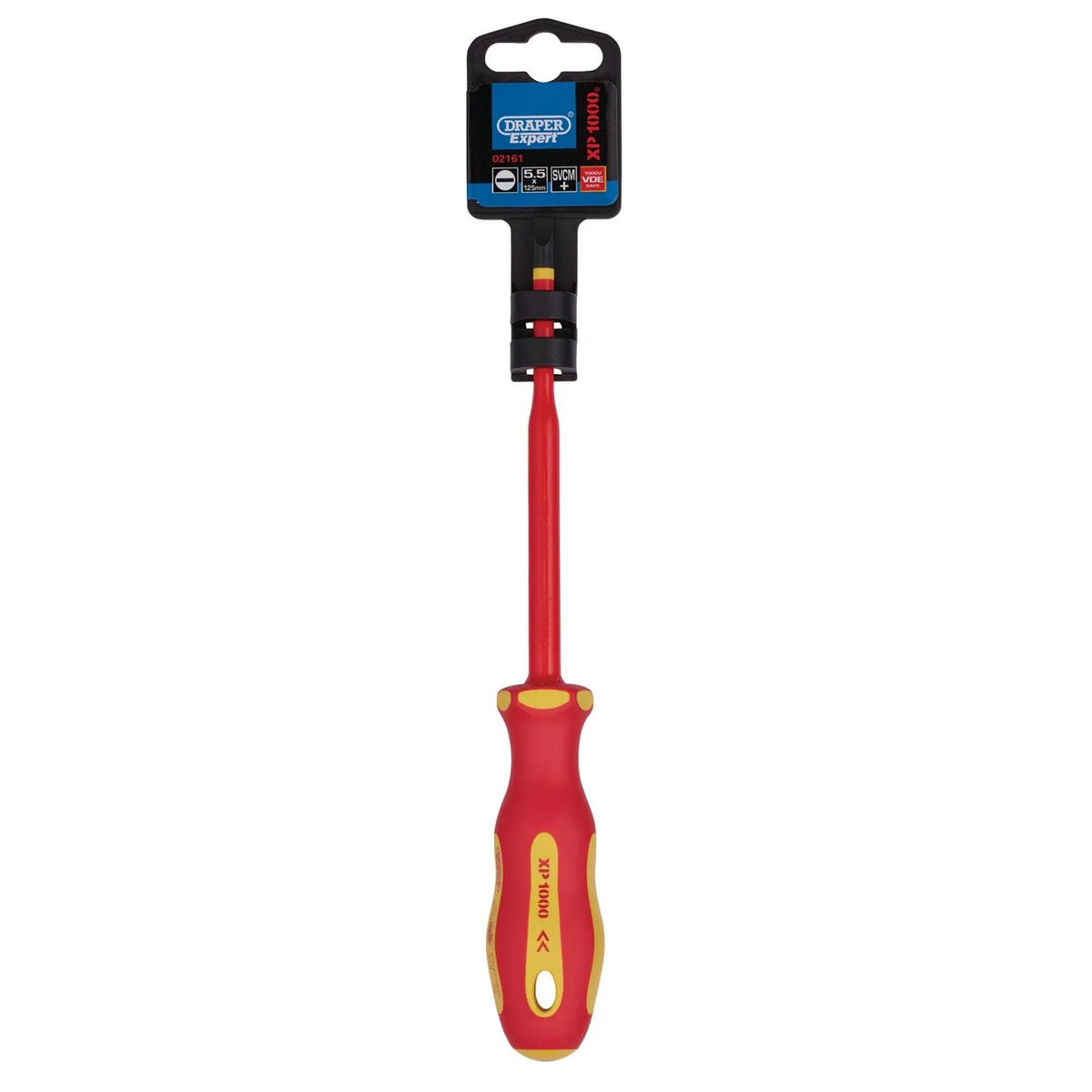 Draper XP1000 VDE Slimline Plain Slot Screwdriver 5.5 x 125mm 02161 White Rose Tools