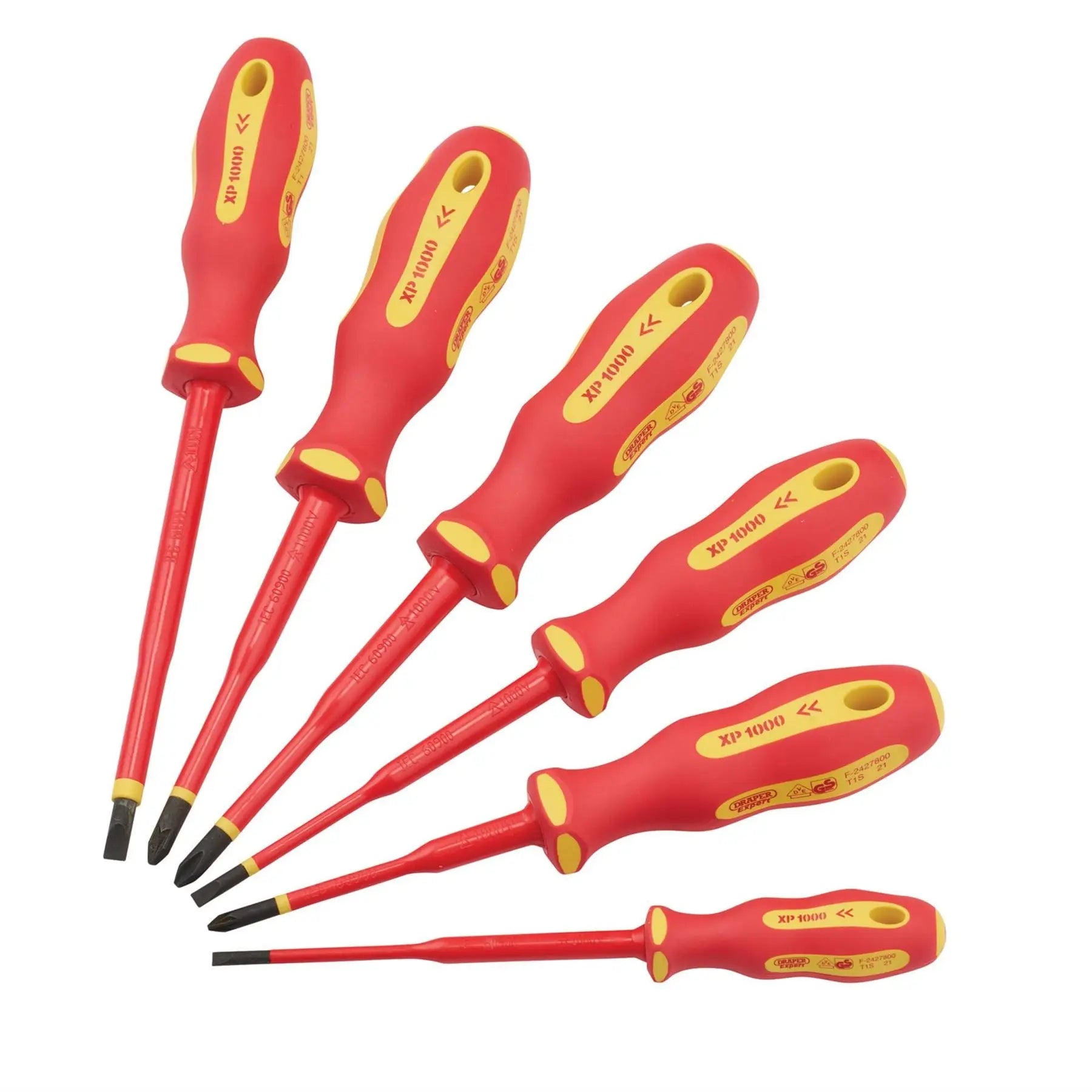 Draper XP1000 VDE Slimline Screwdriver Set (6 Piece) 02167 White Rose Tools