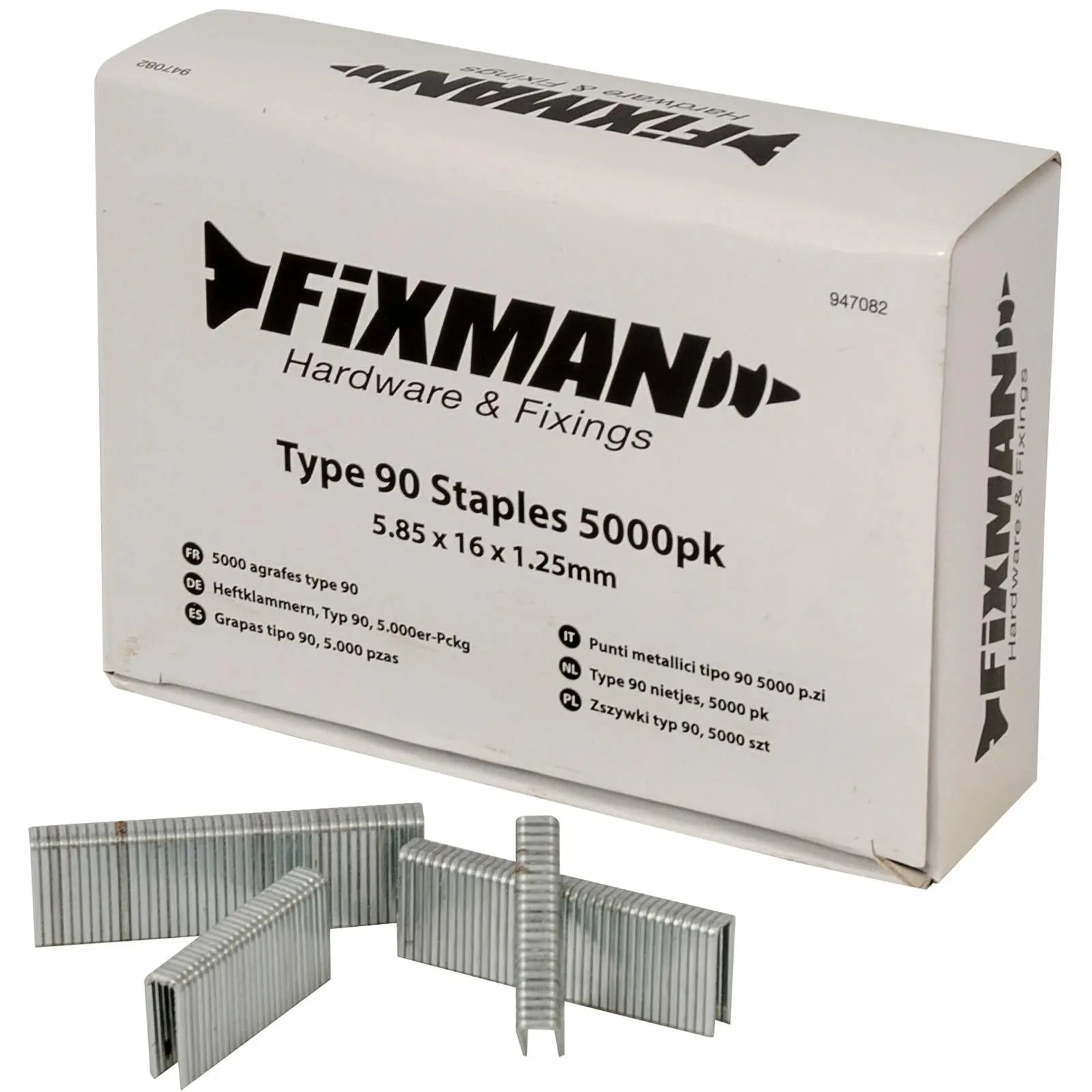 Fixman 5000pc Type 90 Staples 10-22mm Heavy Duty Crown Stapler Gun Fixings