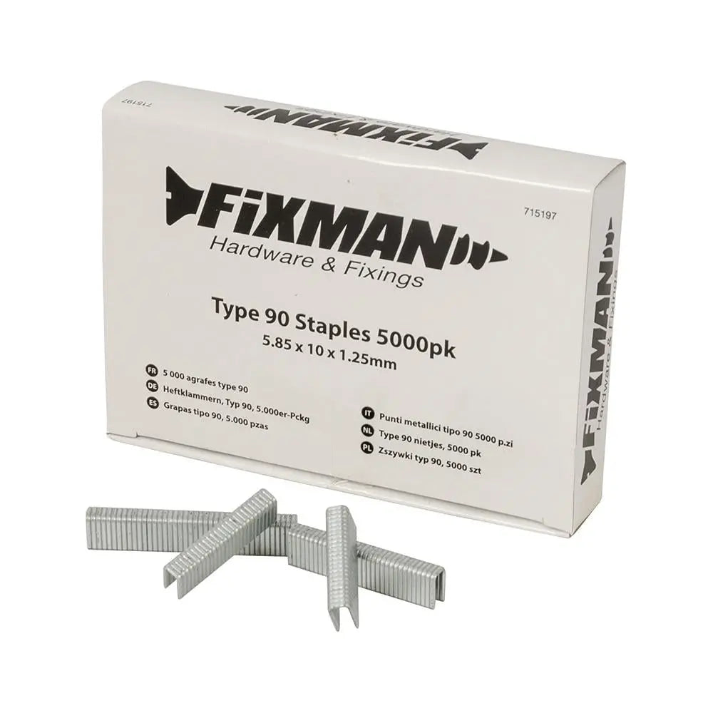Fixman 5000pc Type 90 Staples 10-22mm Heavy Duty Crown Stapler Gun Fixings