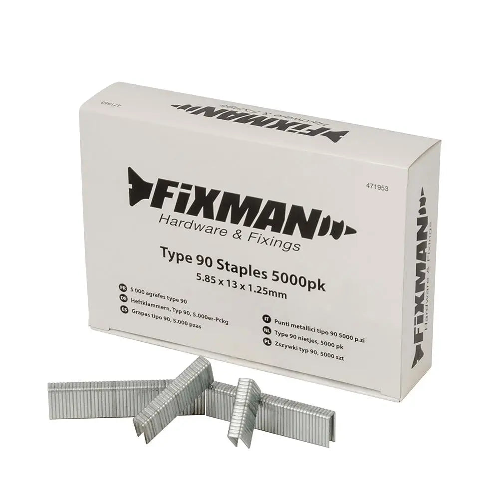 Fixman 5000pc Type 90 Staples 10-22mm Heavy Duty Crown Stapler Gun Fixings
