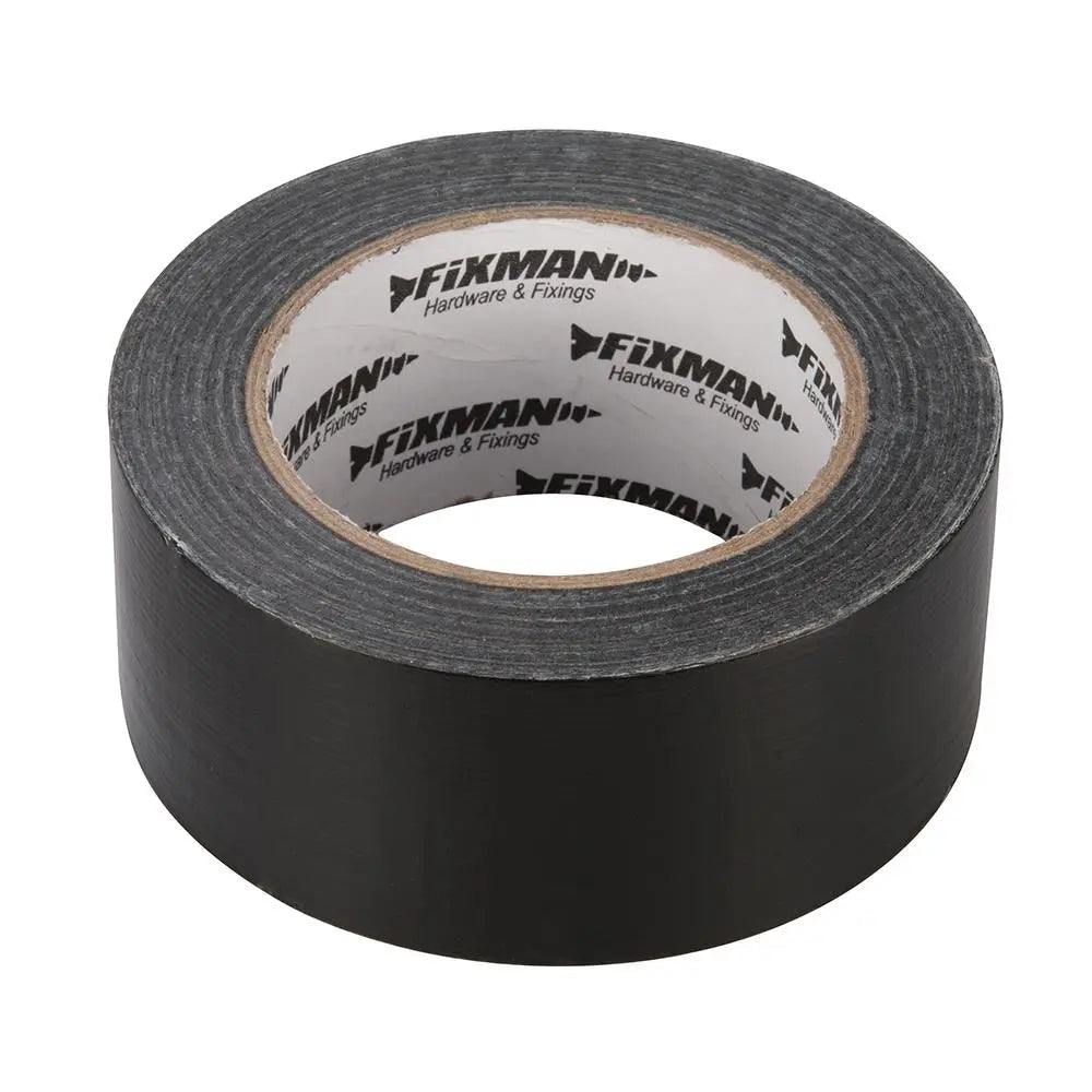 Fixman Heavy Duty Duct Tape 50mm x 50m Black 188845  White Rose Tools