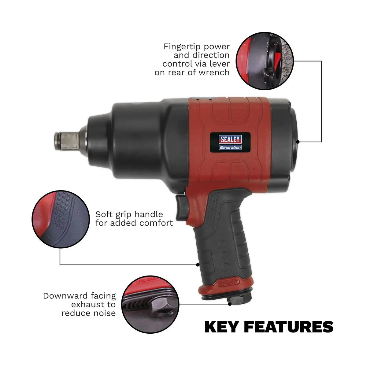 Generation Composite Air Impact Wrench 3/4"Sq Drive -  Twin Hammer