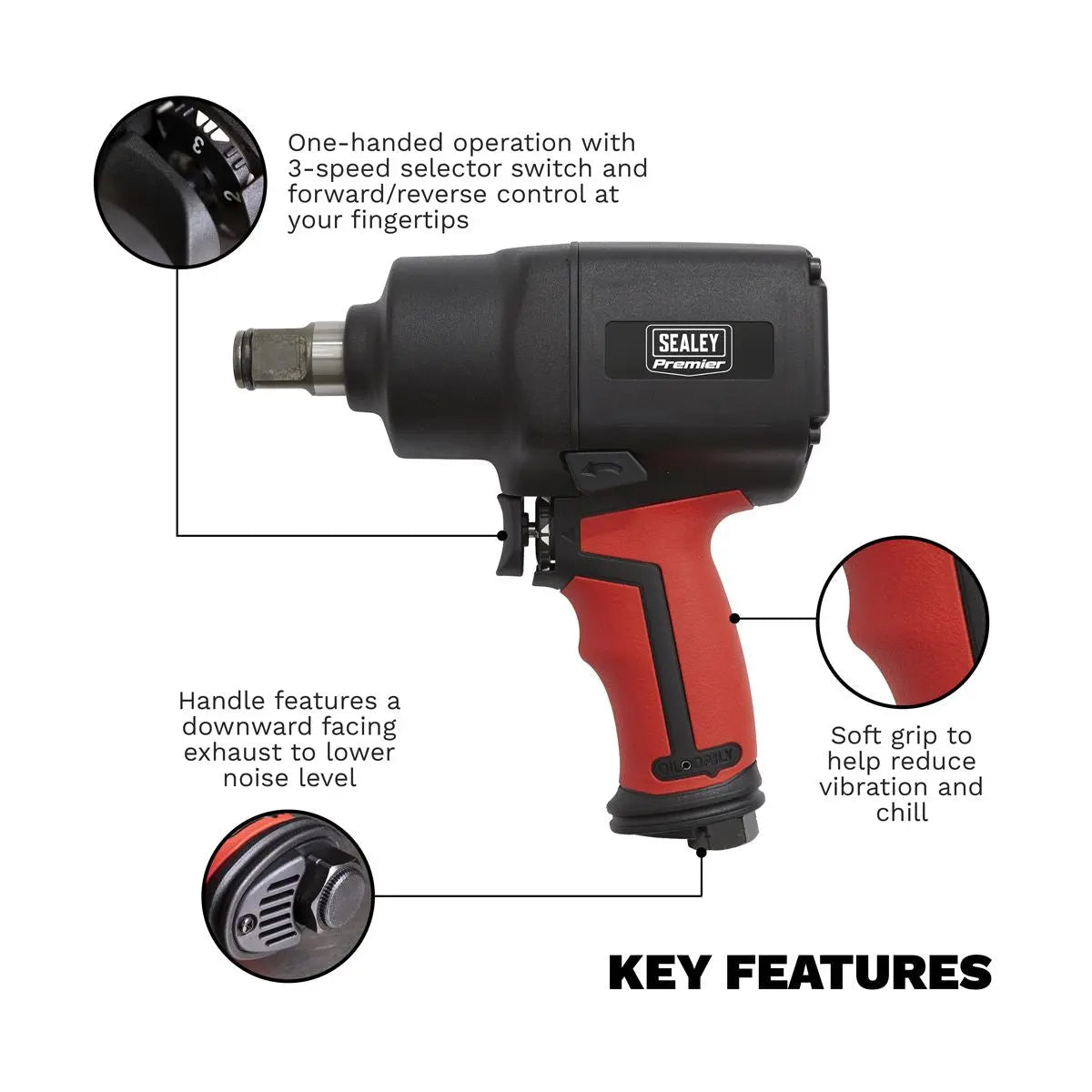 Generation Composite Air Impact Wrench 3/4"Sq Drive -  Twin Hammer