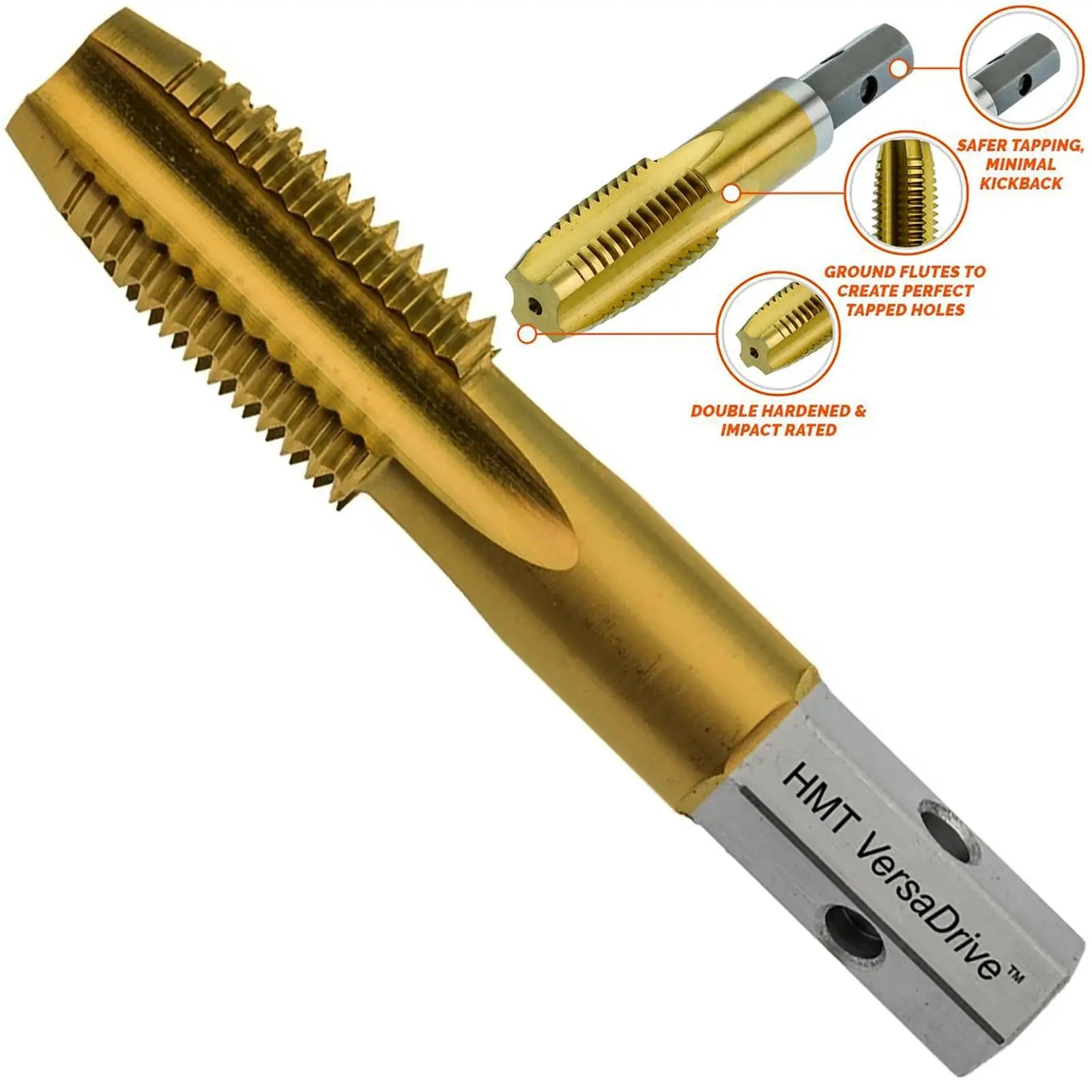 SMXJTOP M6 X 1.0 Metric Thread Tap – 2-Piece Set, HSS M2 Steel, Right-Hand, Titanium-Coated – Ideal For Metal, Aluminum, Wood, And Plastics (Through Holes & Shallow Blind Holes)