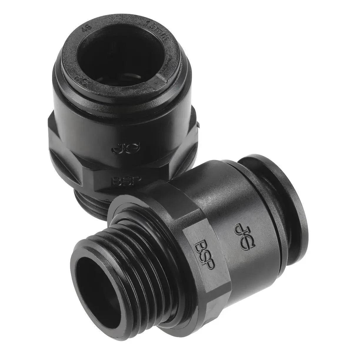 John Guest Straight Adaptor 15mm 1/2"BSP Pack of 2 (John Guest Speedfit® - PM011514E)