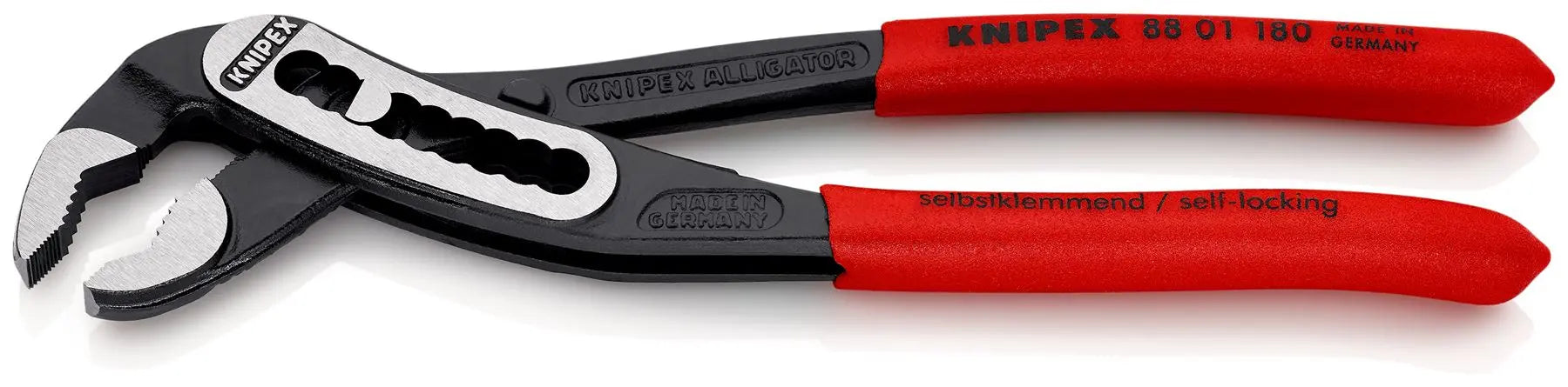 KNIPEX Alligator Water Pump Pliers 180mm Plastic Coated Handles Non Slip 88 01 180  White Rose Tools