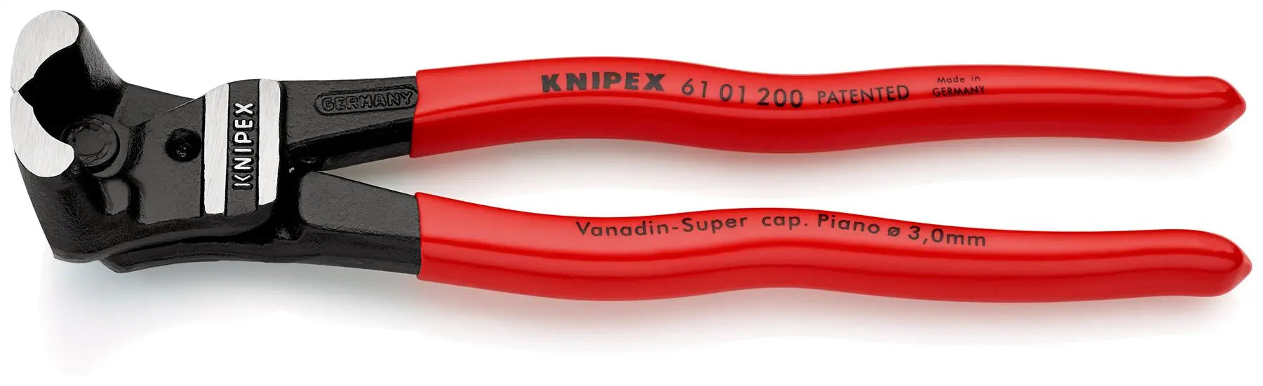 KNIPEX Bolt End Cutting Nipper Pliers High Lever Transmission 200mm Plastic Coated 61 01 200 White Rose Tools