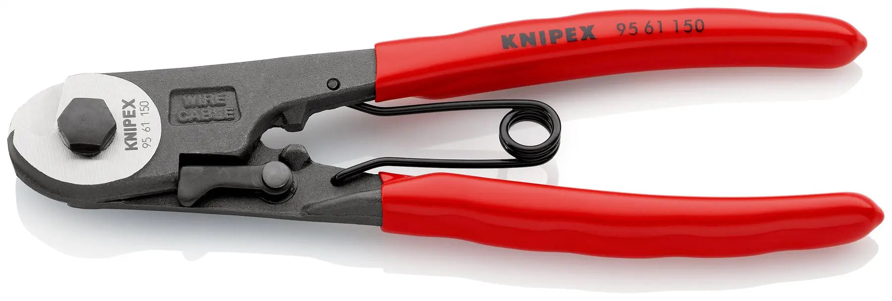 KNIPEX Bowden Cable Cutter Wire Rope Cutting Pliers 150mm Plastic Coated Handles 95 61 150 White Rose Tools