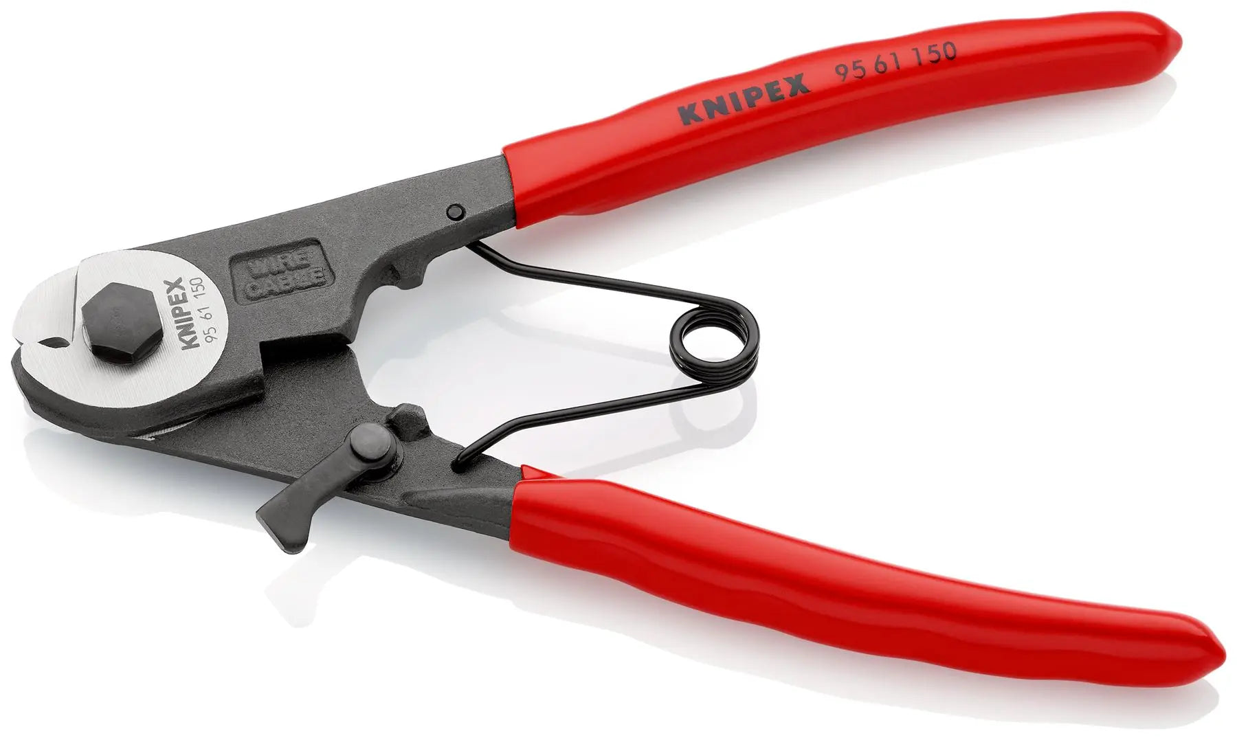 KNIPEX Bowden Cable Cutter Wire Rope Cutting Pliers 150mm Plastic Coated Handles 95 61 150 White Rose Tools
