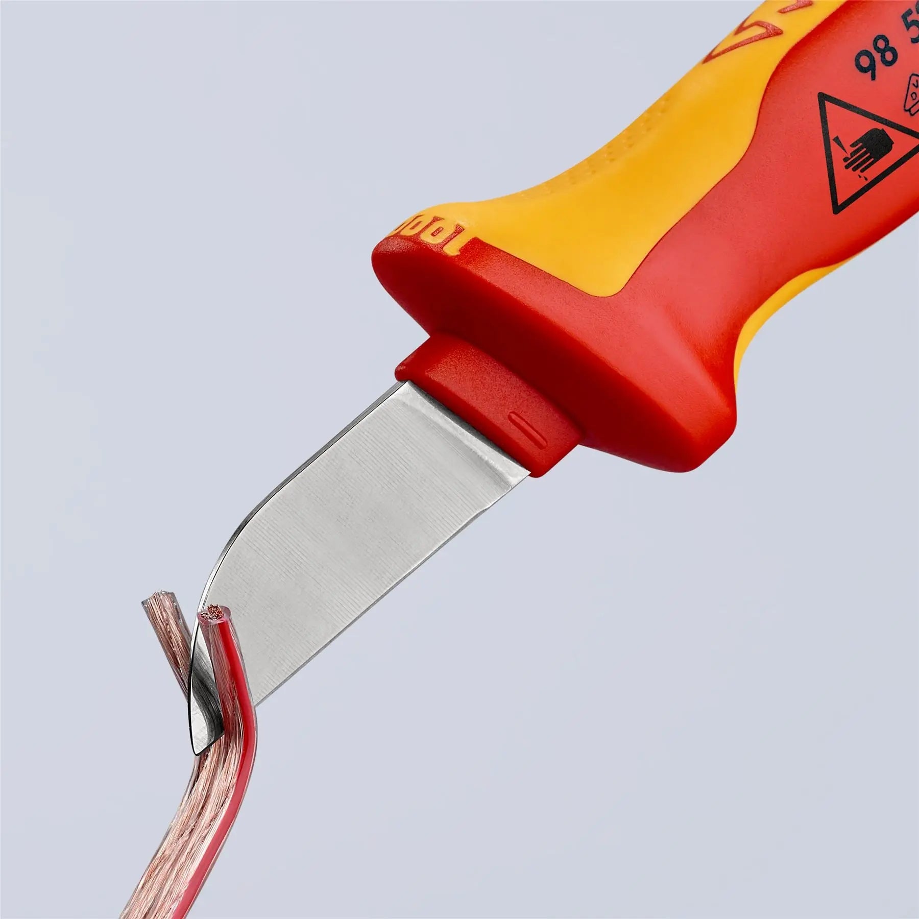KNIPEX Cable Knife VDE Insulated Multi Component Handle 50mm Blade Length 98 52 SB White Rose Tools