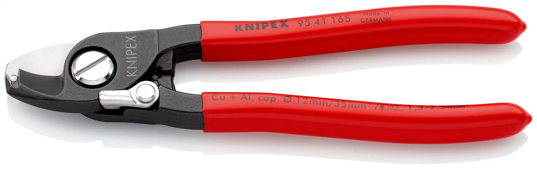 KNIPEX Cable Shears and NYM Cable Cutting Stripping 165mm Plastic Coated Handles 95 41 165 White Rose Tools