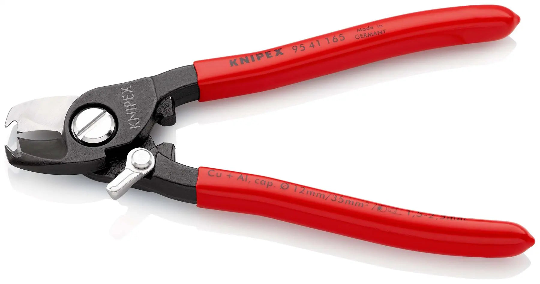 KNIPEX Cable Shears and NYM Cable Cutting Stripping 165mm Plastic Coated Handles 95 41 165 White Rose Tools