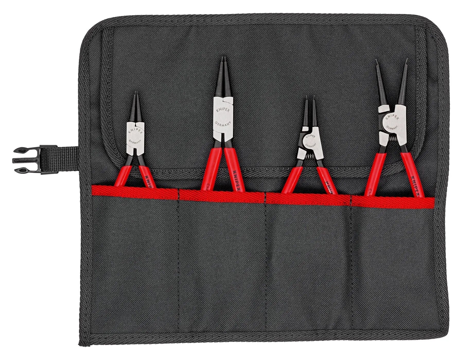 KNIPEX Circlip Plier Set 4 Pieces in Tool Roll Internal External 00 19 56 V01 White Rose Tools