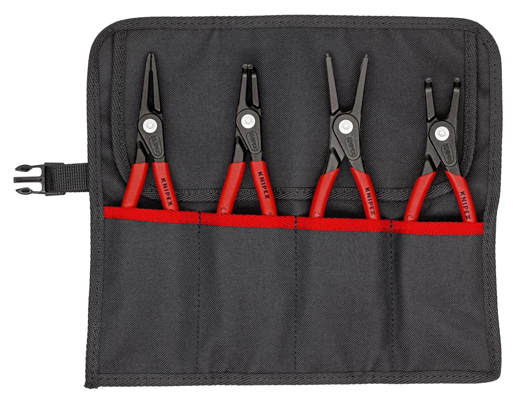 KNIPEX Circlip Plier Set 4 Pieces in Tool Roll Internal External 00 19 57 V01 White Rose Tools