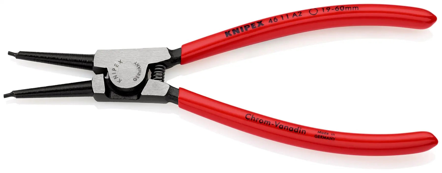 KNIPEX Circlip Pliers for External Circlips on Shafts 180mm 1.8mm Diameter Tips 46 11 A2 White Rose Tools