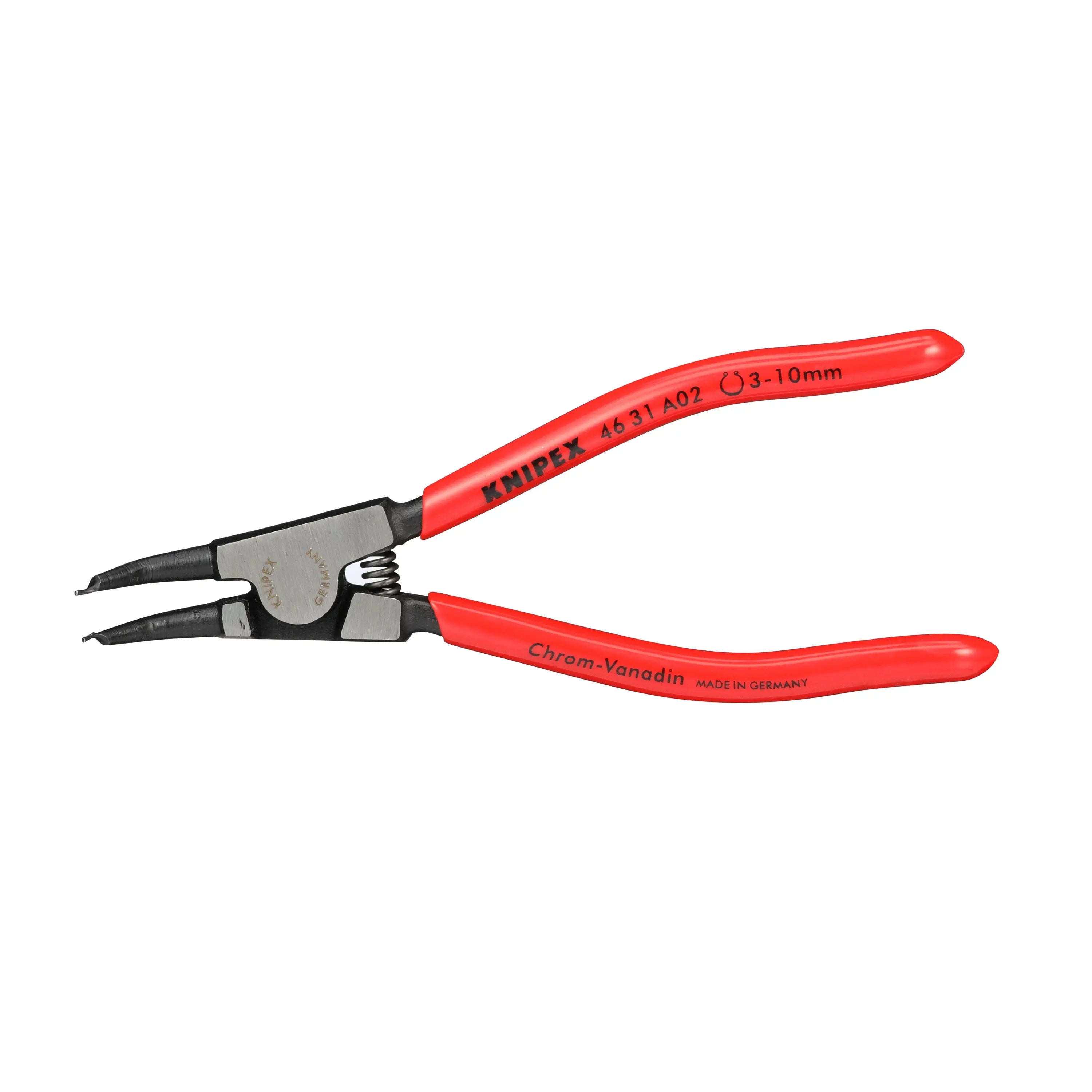 KNIPEX Circlip Pliers for External Circlips on Shafts 45° Angled 130mm 0.9mm Diameter Tips 46 31 A02 White Rose Tools