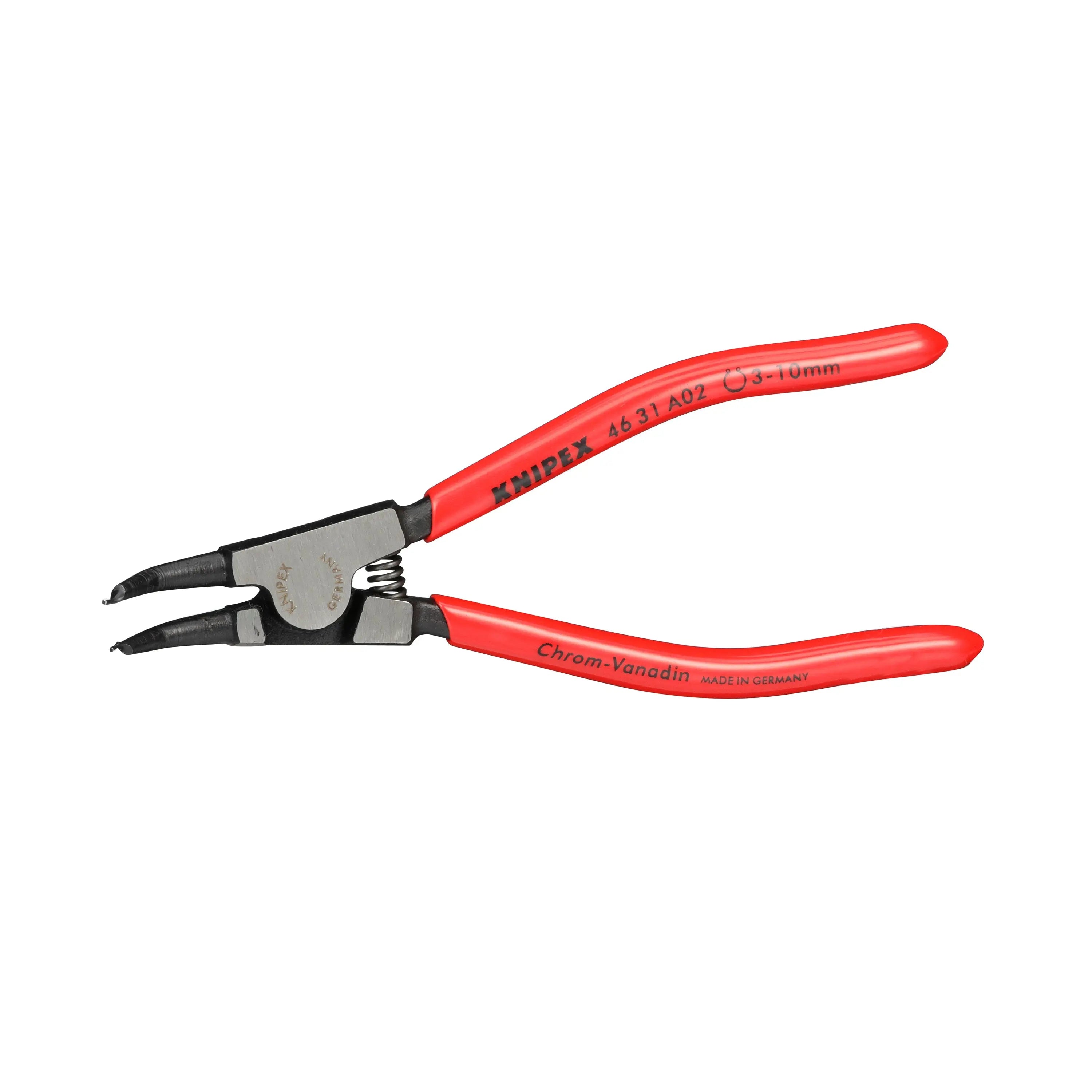 KNIPEX Circlip Pliers for External Circlips on Shafts 45° Angled 130mm 0.9mm Diameter Tips 46 31 A02 White Rose Tools