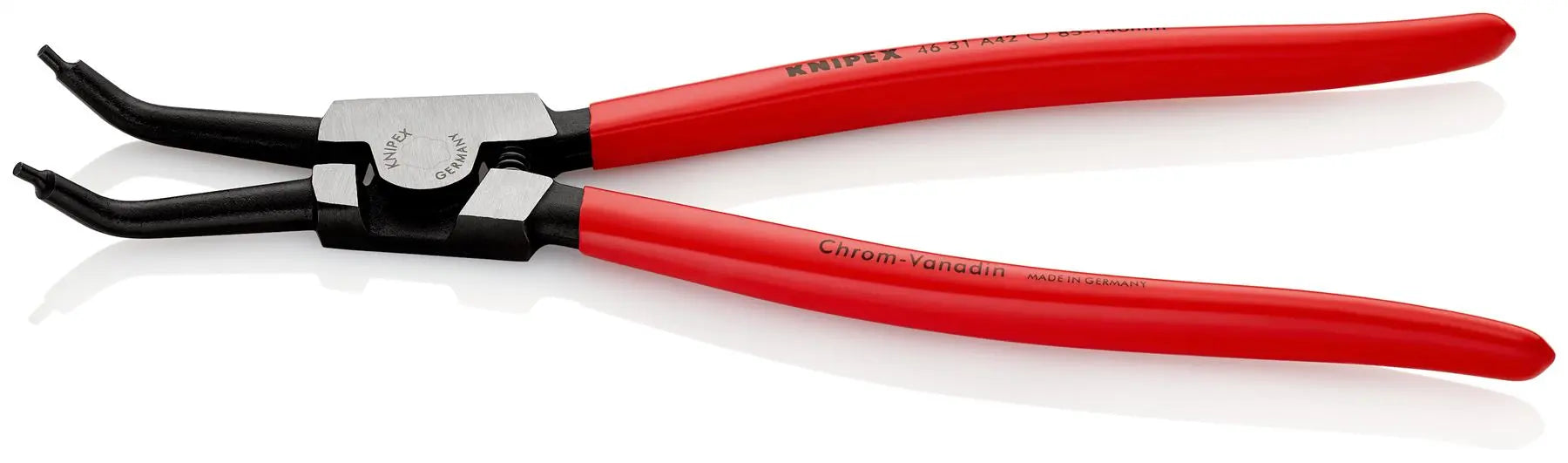 KNIPEX Circlip Pliers for External Circlips on Shafts 45° Angled 310mm 3.2mm Diameter Tips 46 31 A42 White Rose Tools