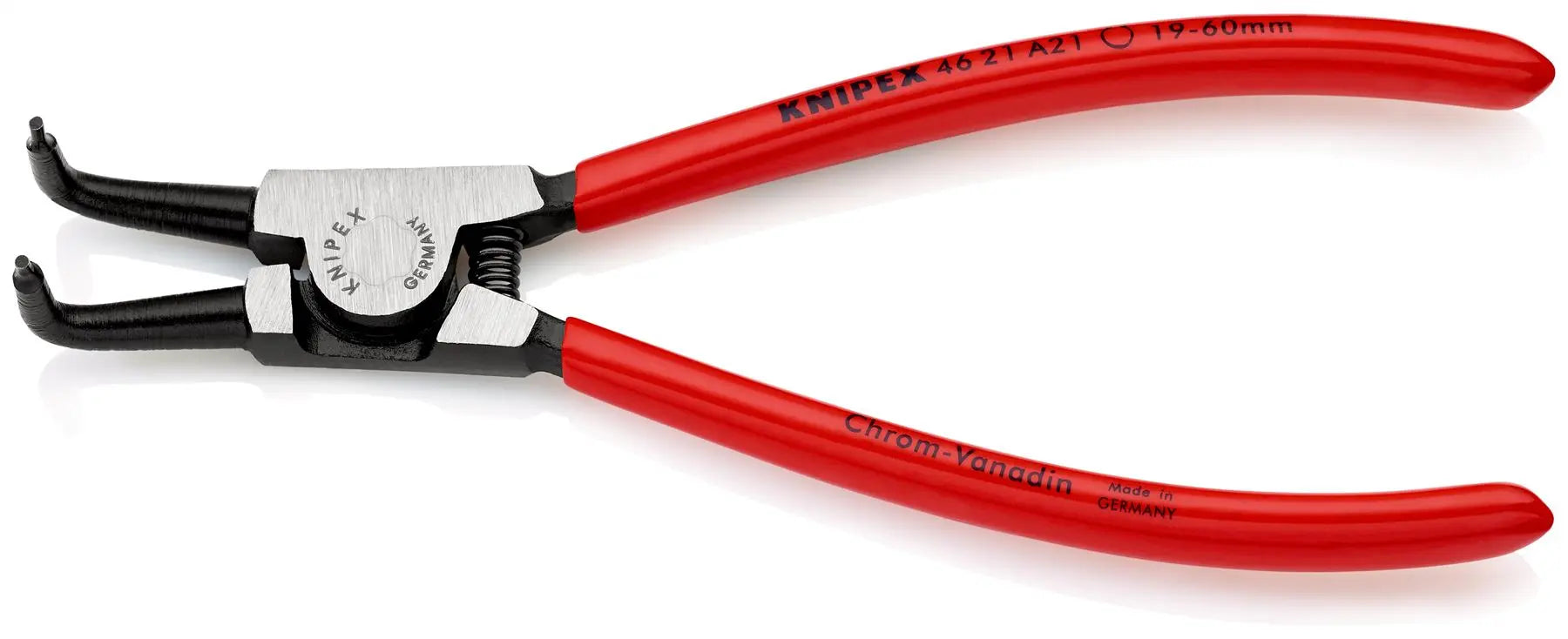 KNIPEX Circlip Pliers for External Circlips on Shafts 90° Angled 170mm 1.8mm Diameter Tips 46 21 A21 White Rose Tools