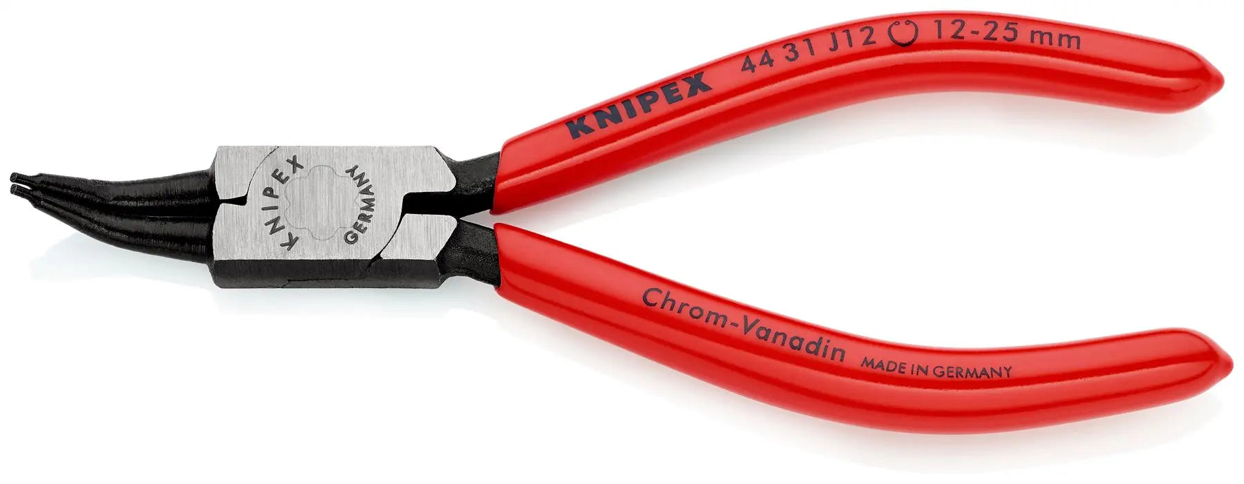 KNIPEX Circlip Pliers for Internal Circlips in Bore Holes 45° Angled 140mm 1.3mm Diameter Tips 44 31 J12 White Rose Tools