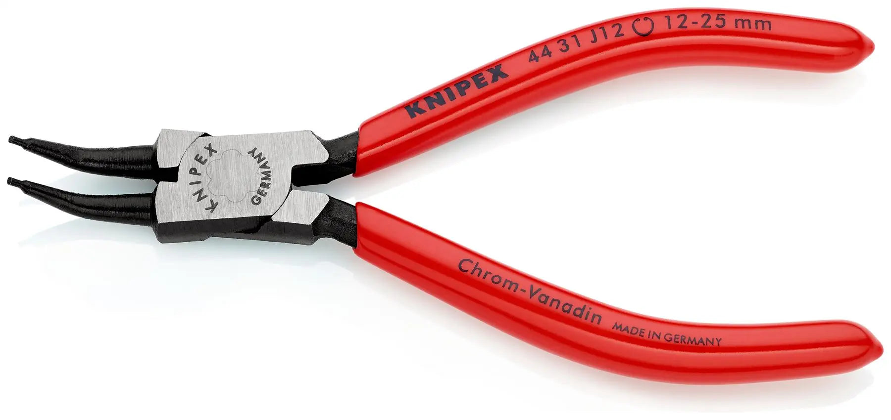 KNIPEX Circlip Pliers for Internal Circlips in Bore Holes 45° Angled 140mm 1.3mm Diameter Tips 44 31 J12 White Rose Tools
