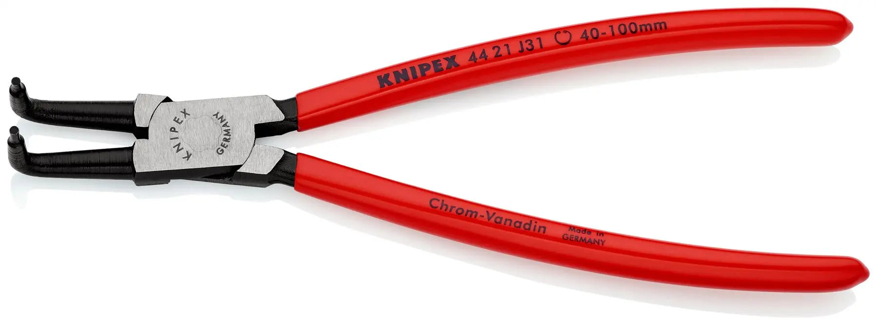 KNIPEX Circlip Pliers for Internal Circlips in Bore Holes Bent Nose 215mm 2.3mm Diameter Tips 44 21 J31 White Rose Tools
