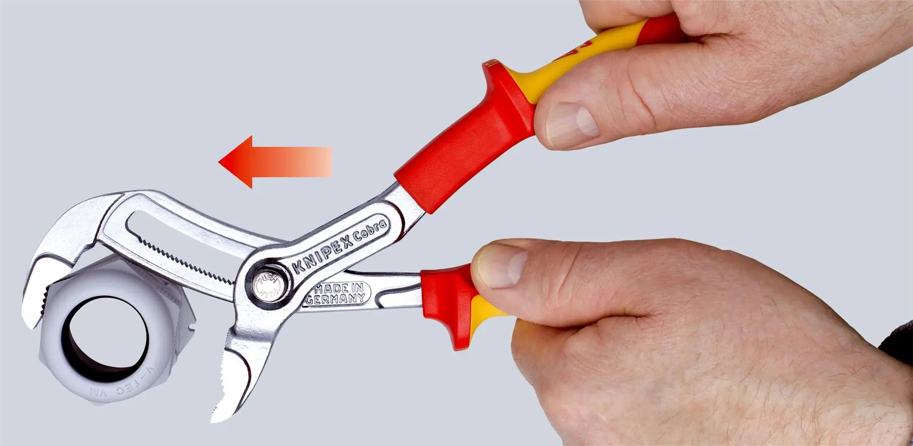 KNIPEX Cobra QuickSet High Tech Water Pump Pliers 250mm Chrome VDE Multi Component Grips 87 26 250 SB White Rose Tools