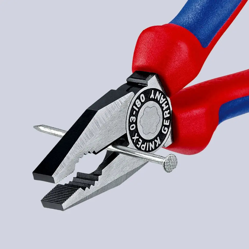 KNIPEX Combination Pliers 180mm Multi Component Grips 03 02 180 SB White Rose Tools