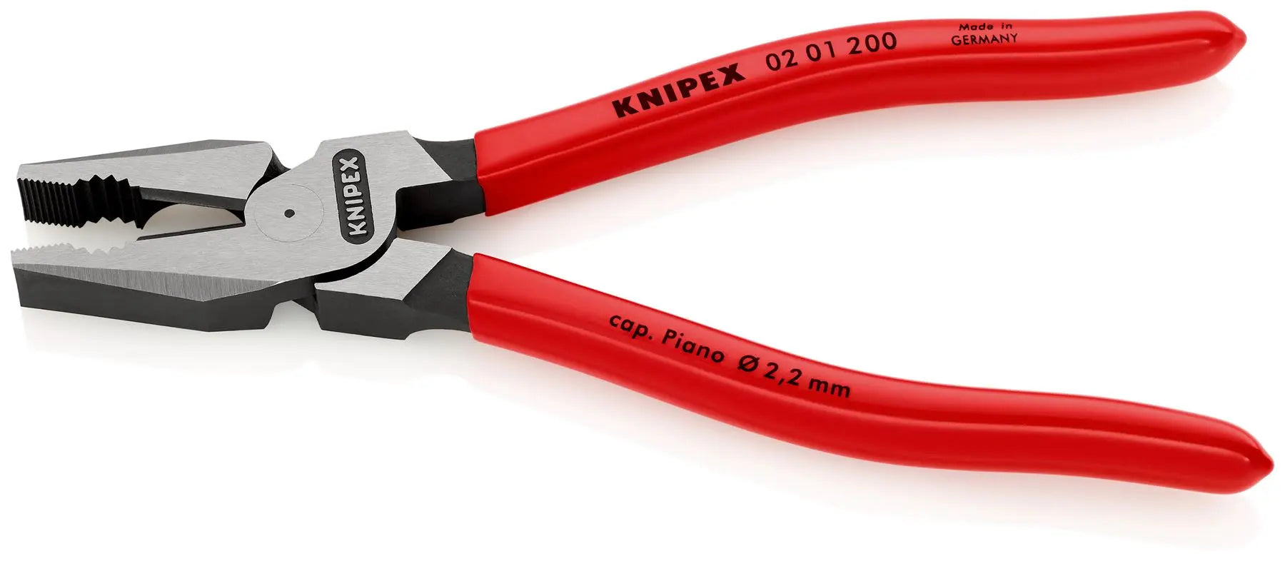 KNIPEX Combination Pliers High Leverage 200mm Plastic Coated 02 01 200  White Rose Tools