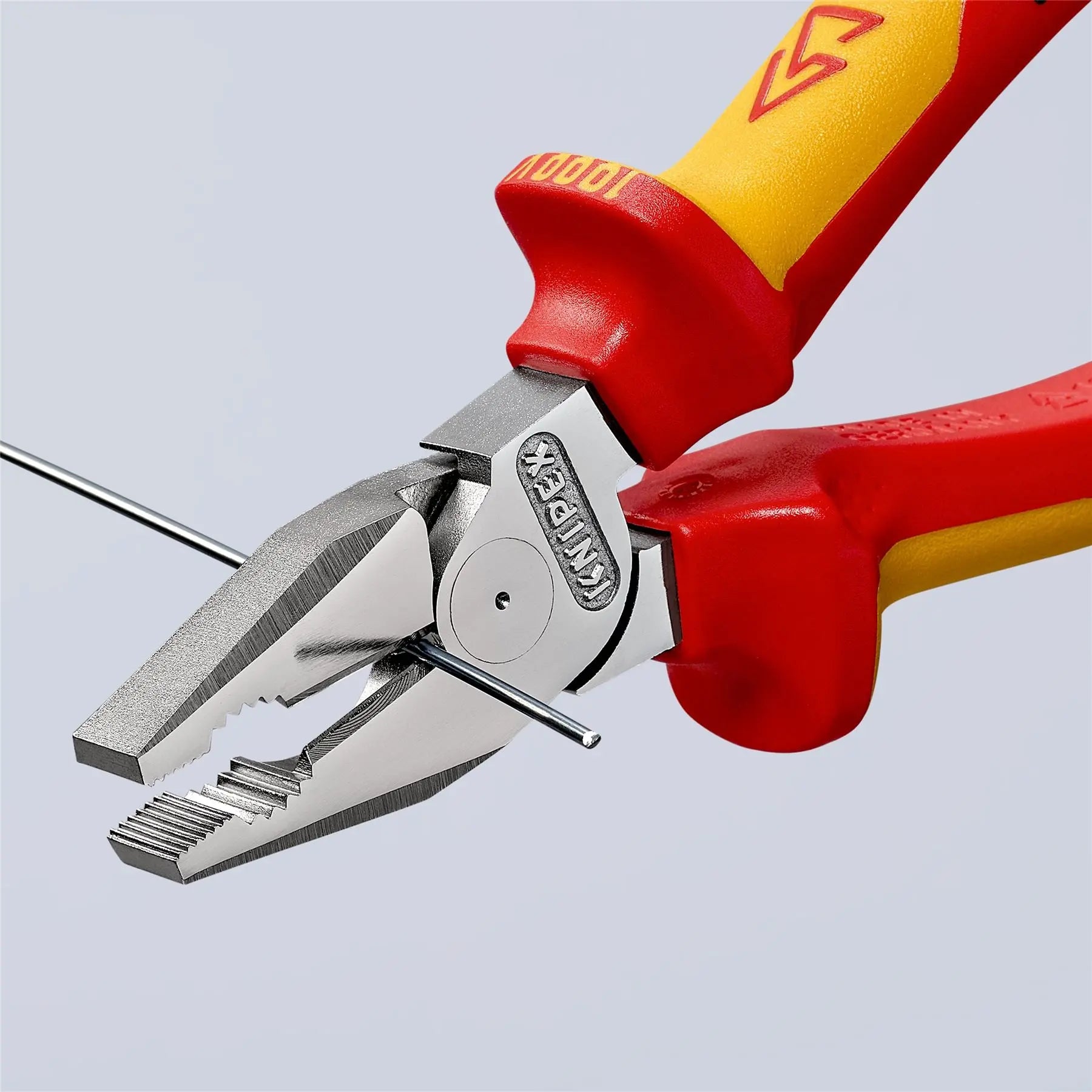 KNIPEX Combination Pliers High Leverage 200mm VDE Multi Component Grips 02 06 200 SB White Rose Tools