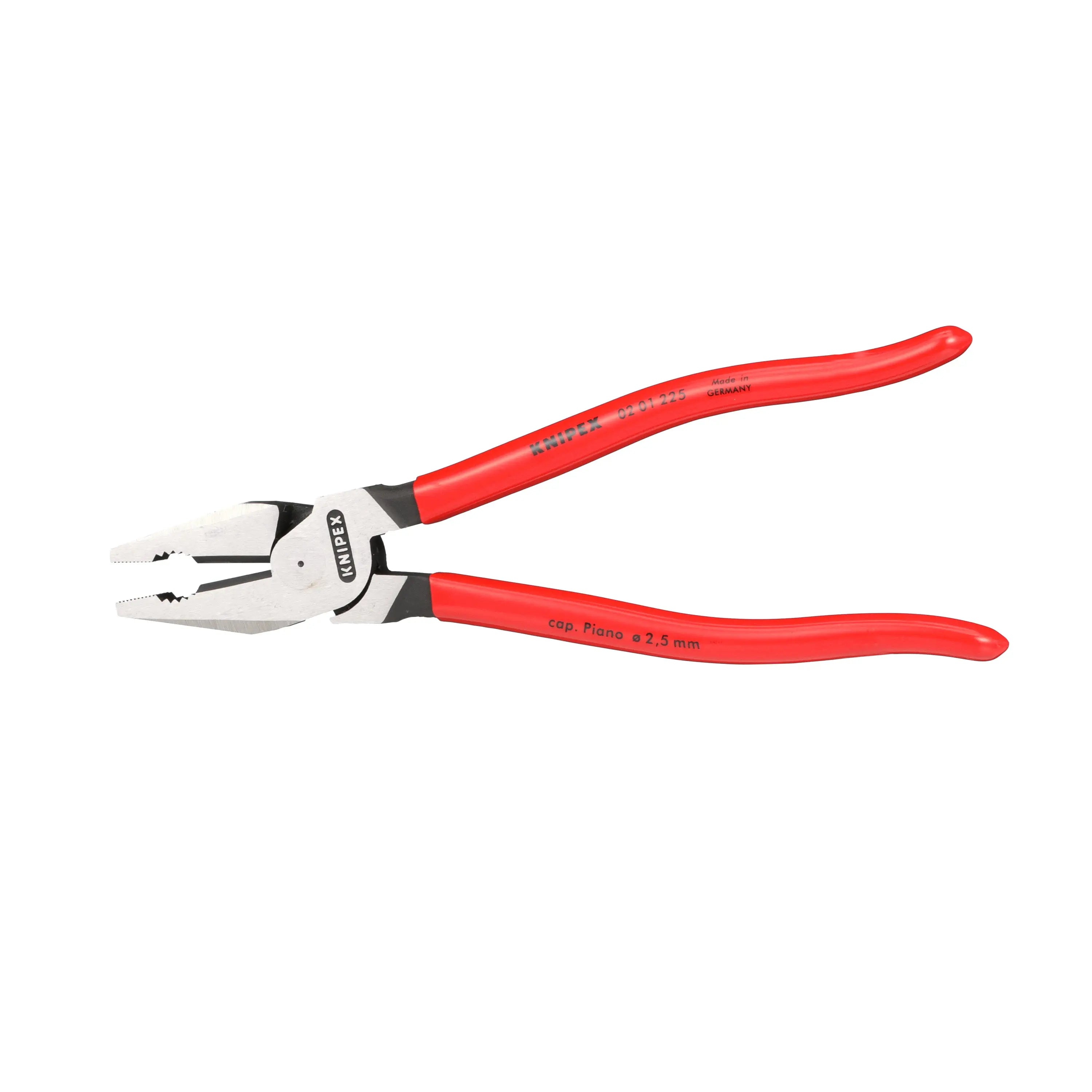 KNIPEX Combination Pliers High Leverage 225mm Plastic Coated 02 01 225 White Rose Tools