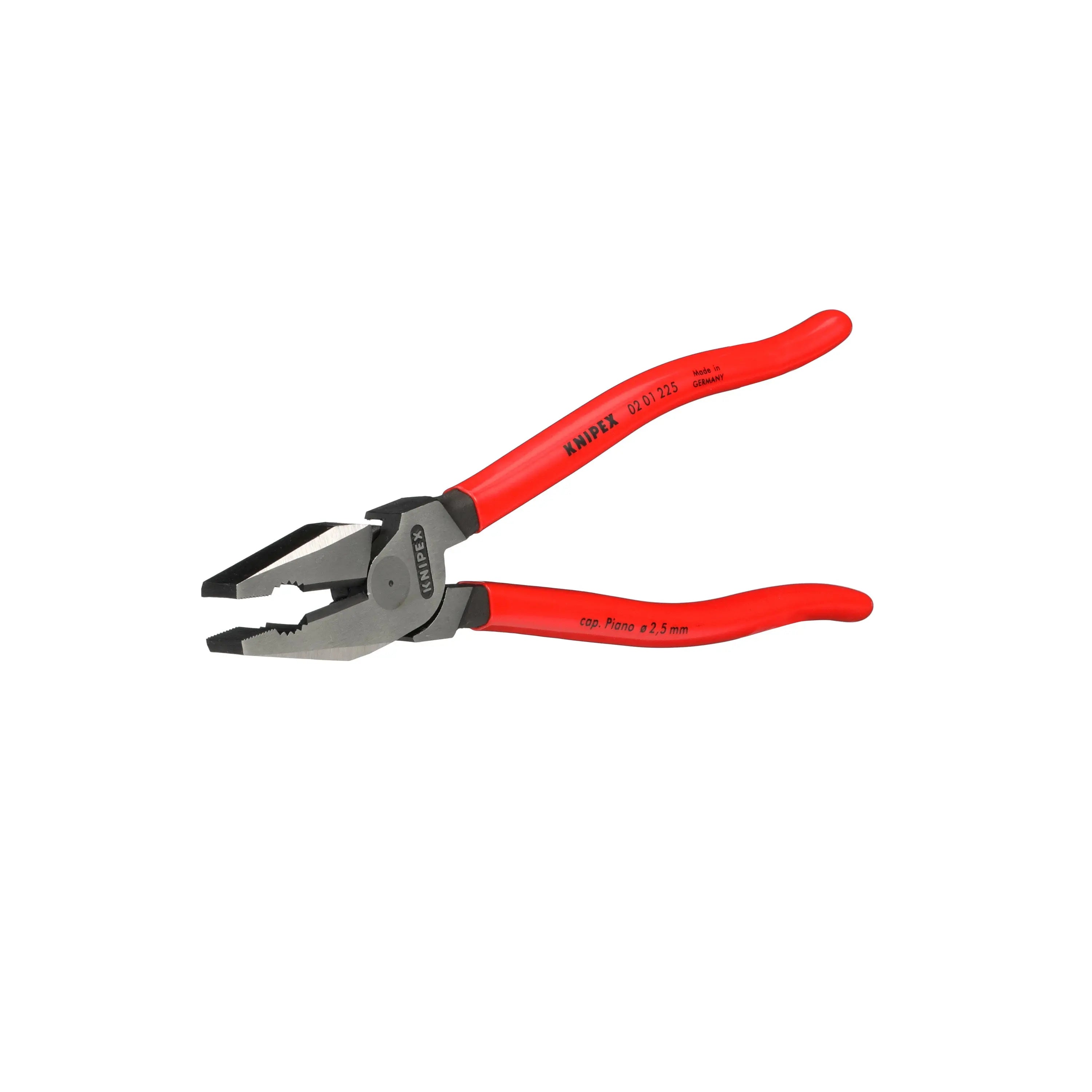 KNIPEX Combination Pliers High Leverage 225mm Plastic Coated 02 01 225 White Rose Tools