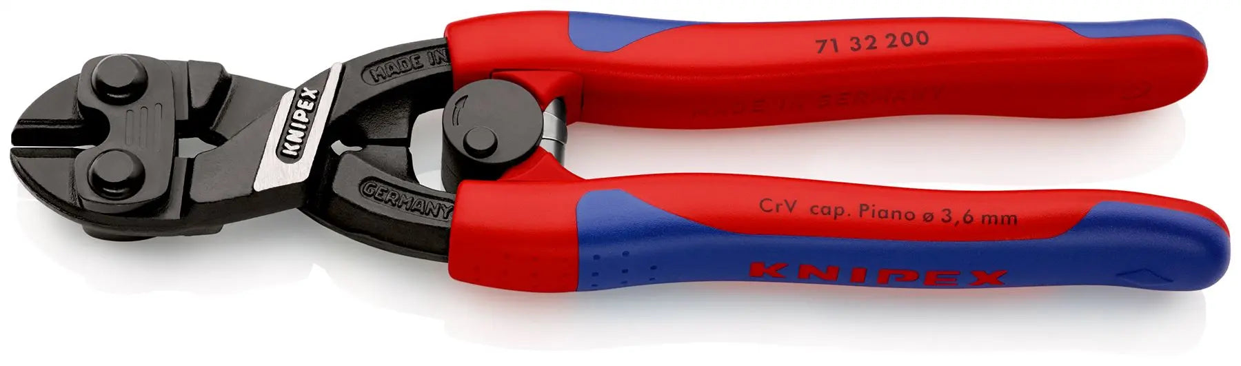 KNIPEX Compact Bolt Cutters CoBolt Cutting Pliers 200mm Multi Component Grips 71 32 200 White Rose Tools