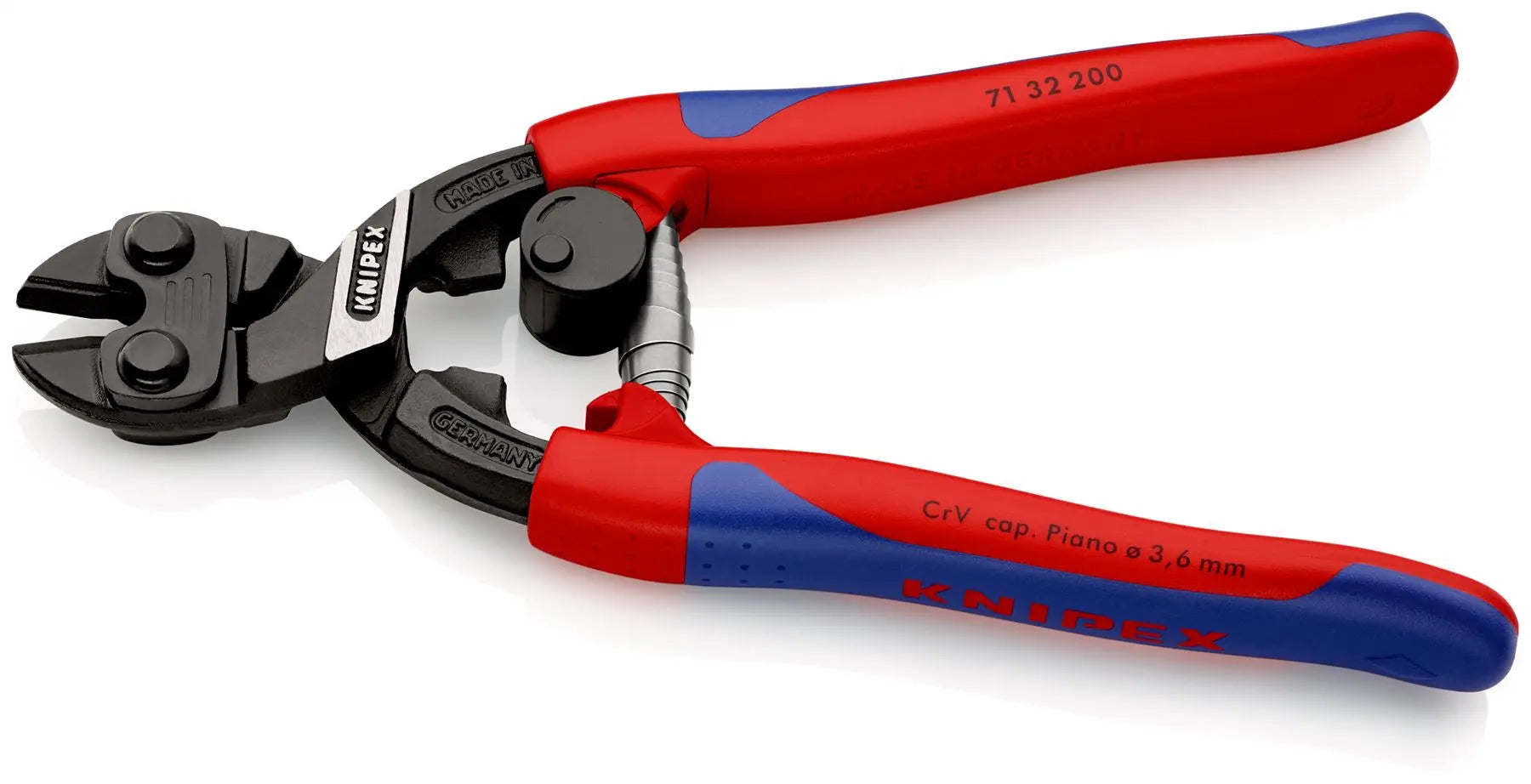 KNIPEX Compact Bolt Cutters CoBolt Cutting Pliers 200mm Multi Component Grips 71 32 200 White Rose Tools