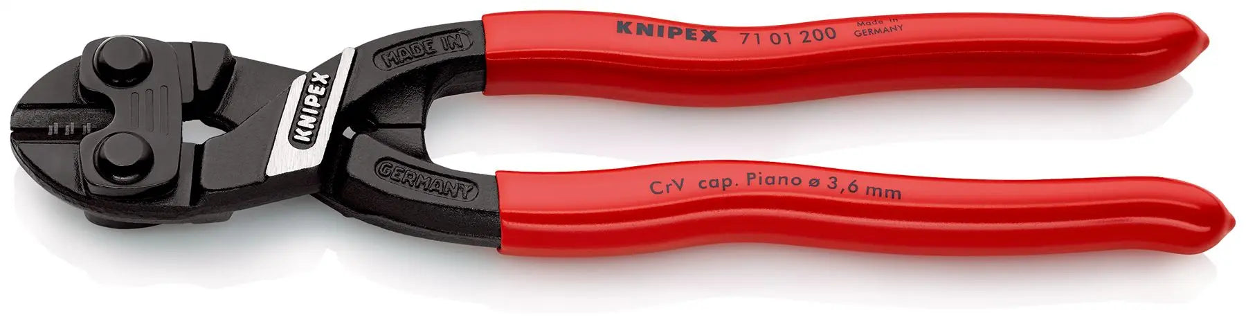KNIPEX Compact Bolt Cutters CoBolt Cutting Pliers 200mm Plastic Coated Handles 71 01 200 SB White Rose Tools