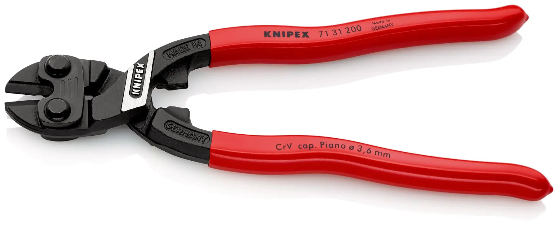 KNIPEX Compact Bolt Cutters CoBolt Cutting Pliers 200mm Plastic Coated Handles 71 31 200 White Rose Tools