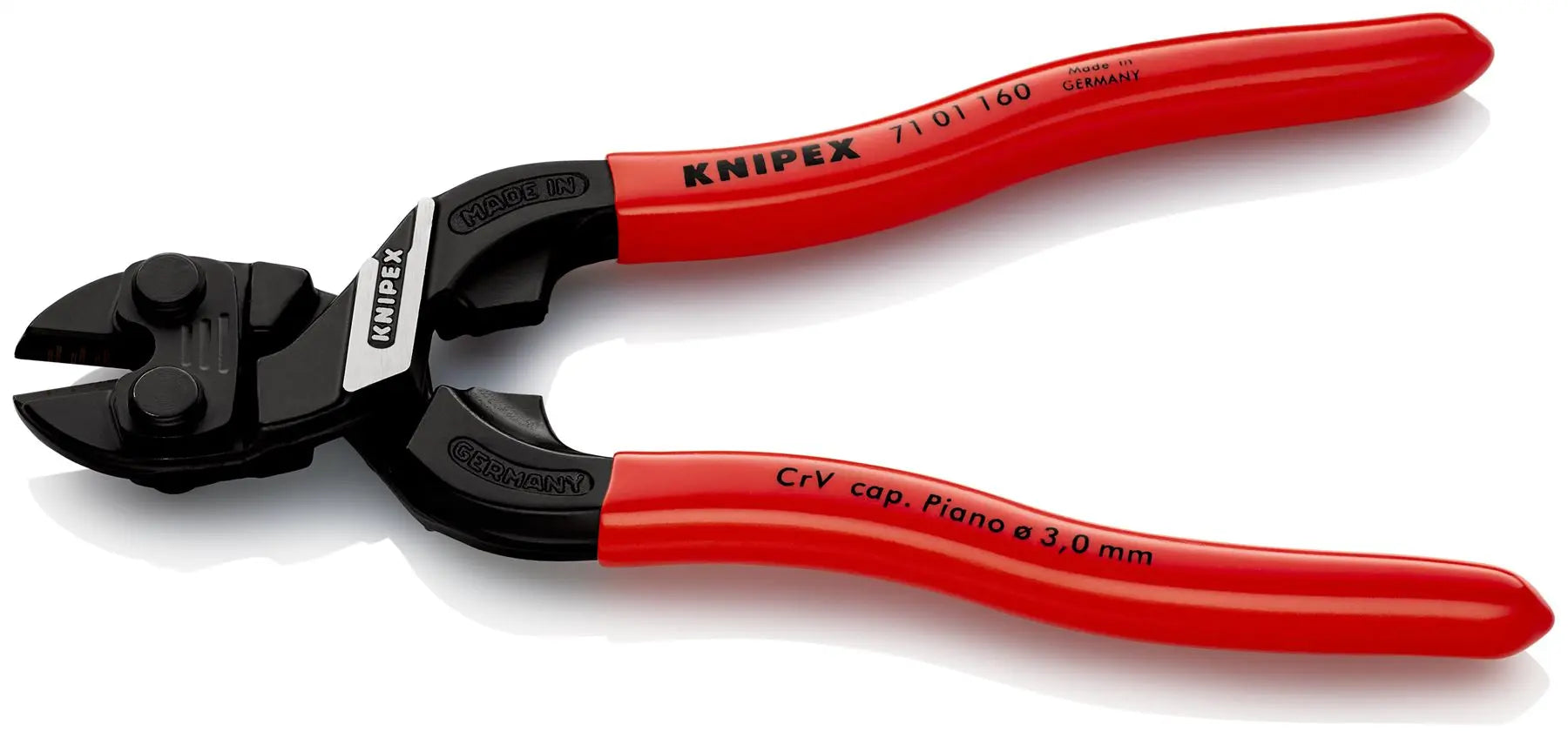 KNIPEX Compact Bolt Cutters CoBolt S Cutting Pliers 160mm Plastic Coated Handles 71 01 160 White Rose Tools