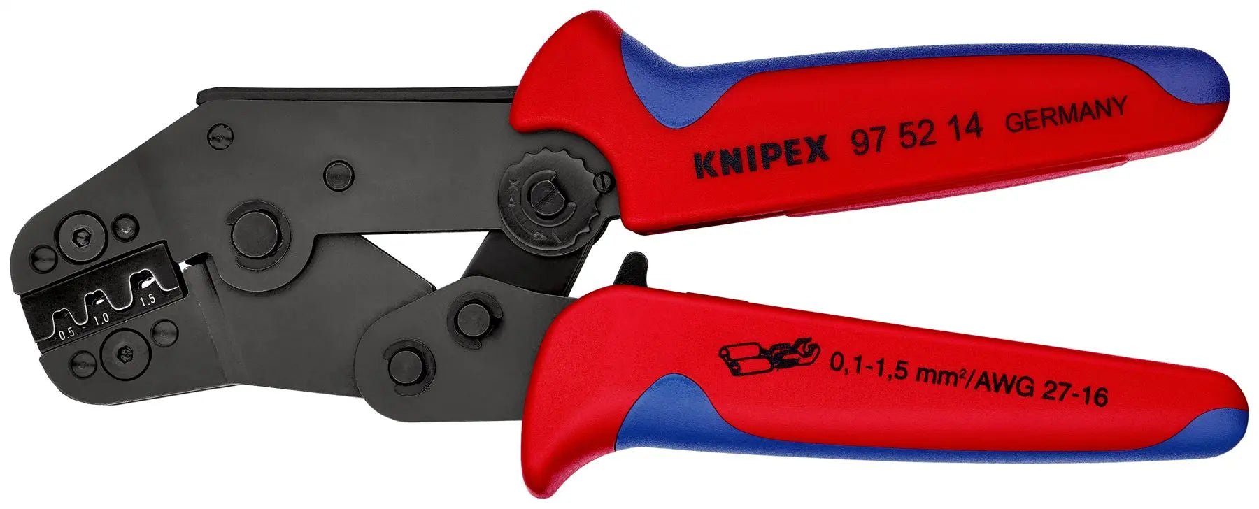 KNIPEX Crimping Pliers Short Design 195mm Multi Component Grips 97 52 14 White Rose Tools