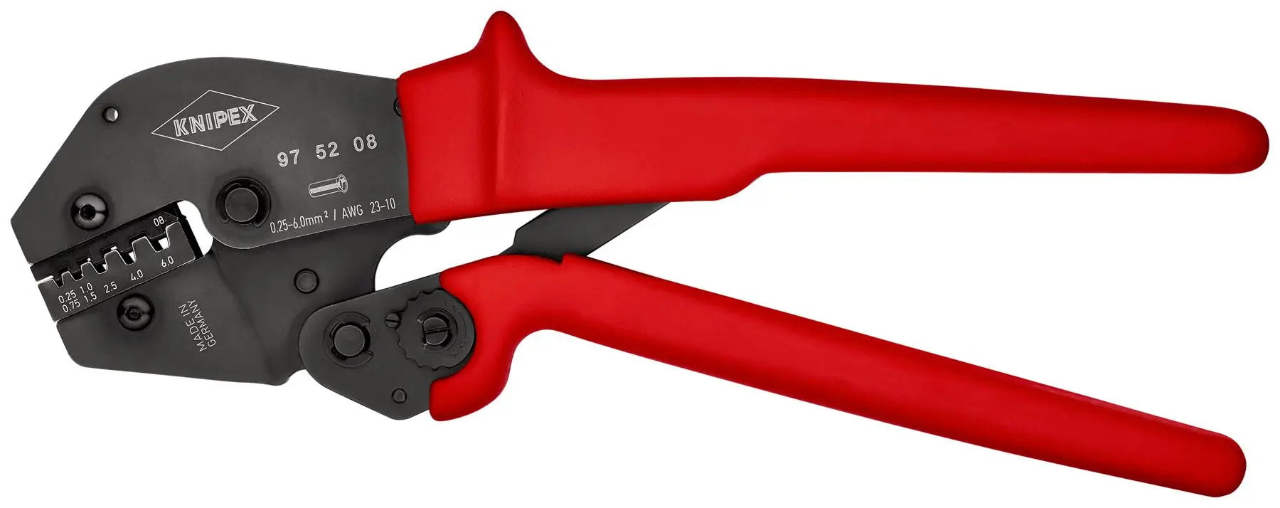 KNIPEX Crimping Pliers Two Hand Operation for Solder Free Electrical Connections 250mm 97 52 08 White Rose Tools