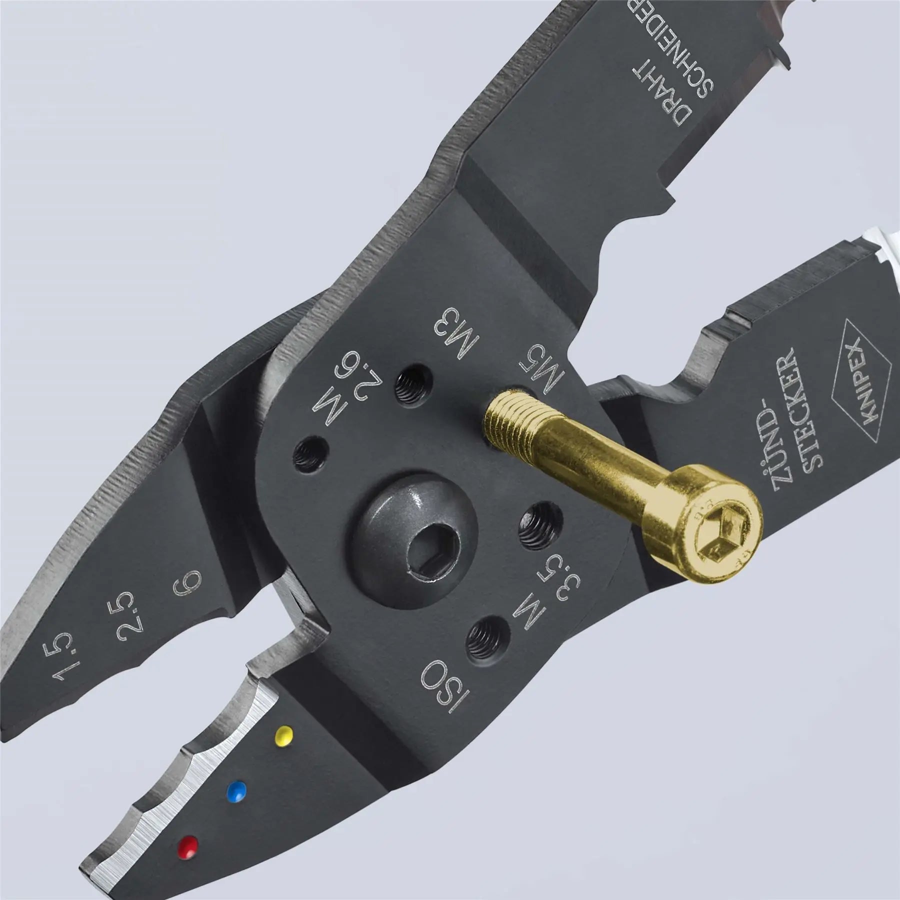 KNIPEX Crimping Pliers Wire Strippers for Insulated Terminals 230mm Multi Component Grips 97 21 215 White Rose Tools