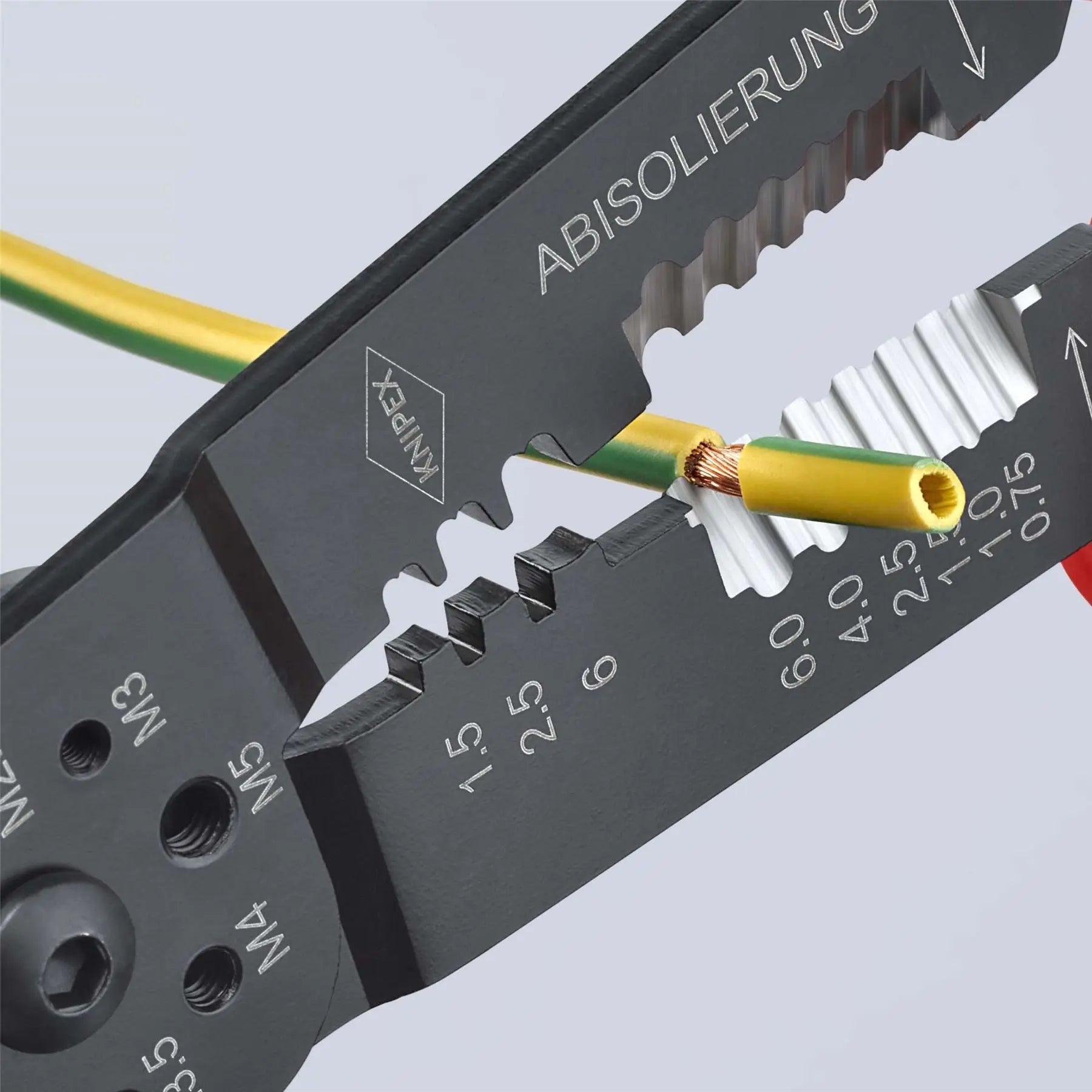 KNIPEX Crimping Pliers Wire Strippers for Insulated Terminals 230mm Multi Component Grips 97 21 215 White Rose Tools